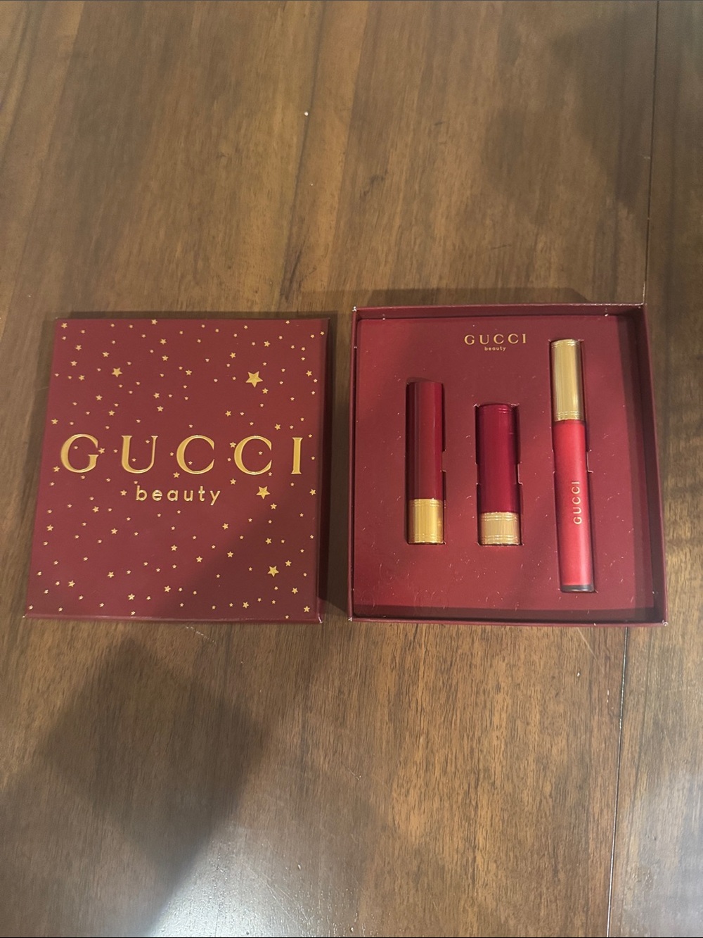Gucci Beauty 409 Rossi Ancora Lipstick Trio Gift Set